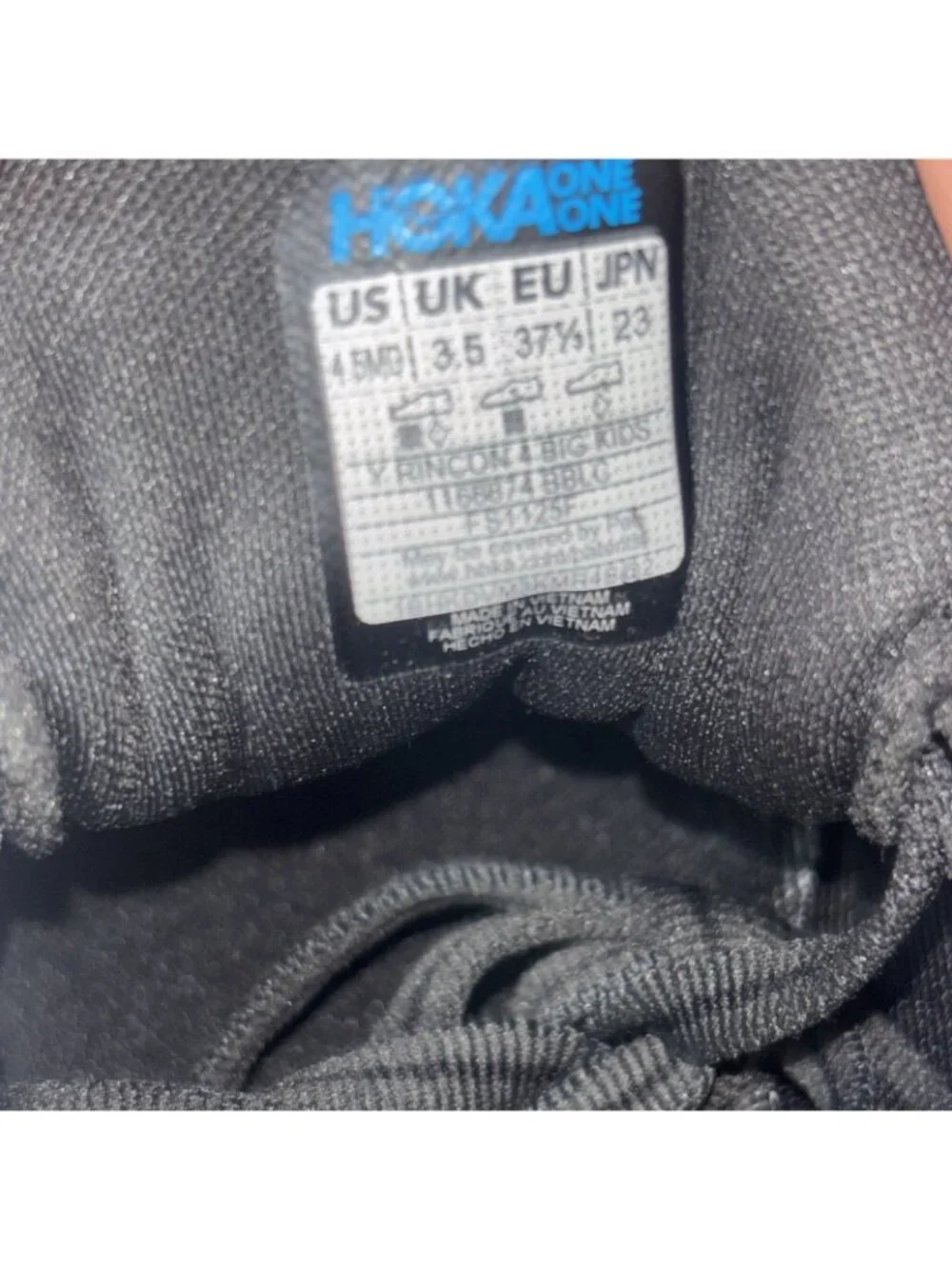 Hoka Big Kids Rincon 4 Running Shoes Black  Size 4.5M
